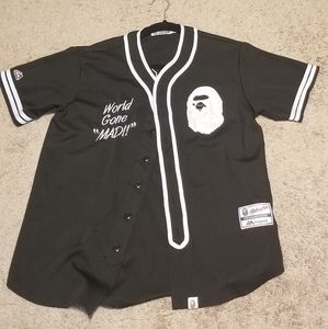 Bape "World Gone Mad" Baseball Jersey
